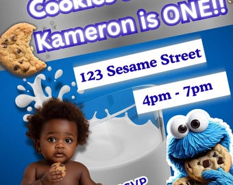 Cookie Monster Themed Birthday Template