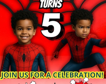Spiderman Themed Birthday Invitation