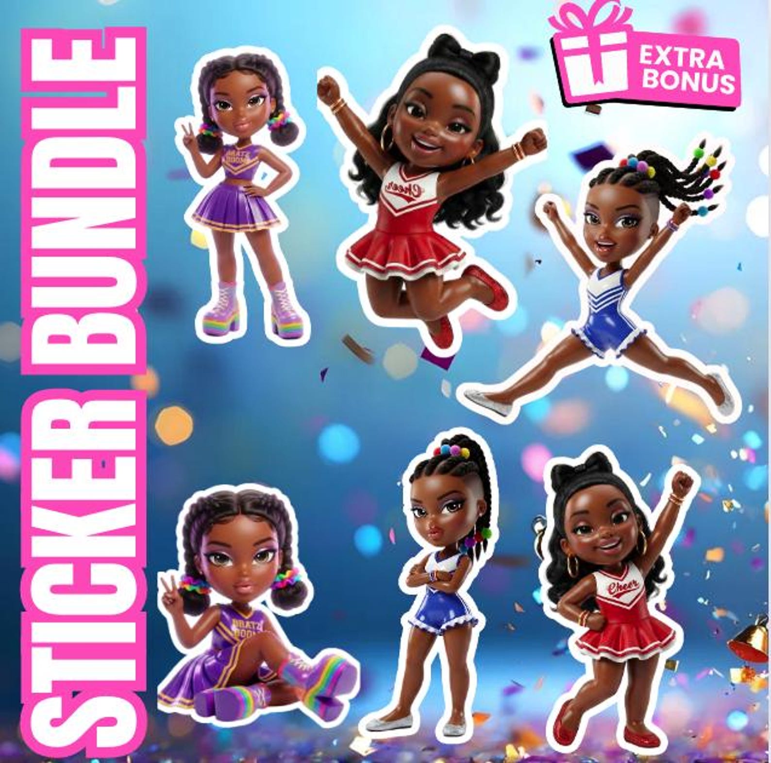 Chibi Cheerleader PNG Bundle - Etsy