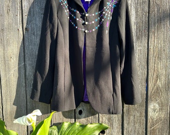 Vintage 1980 Bob Mackie Evening Blazer with embroidered necklace motif