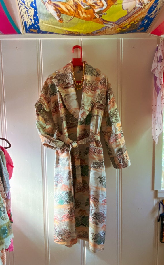 Vintage | 1960s | Japanese Silk Robe | with Large 