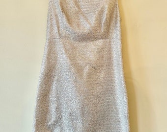 1960s Silver Tinsel Mini Cocktail Dress