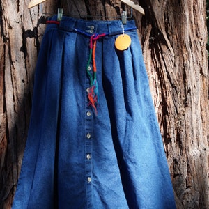 Vintage 1970s Button up Denim Skirt Handmade image 4