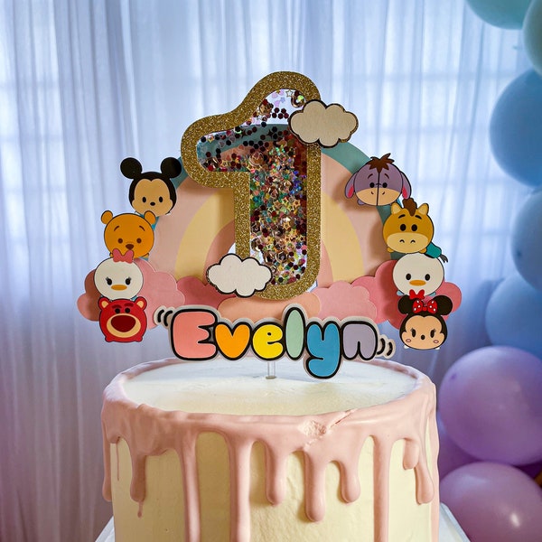 Tsum Tsum Disney Theme Custom Birthday Cake Topper