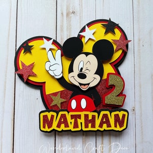 Mickey Mouse Theme Birthday Custom Cake Topper