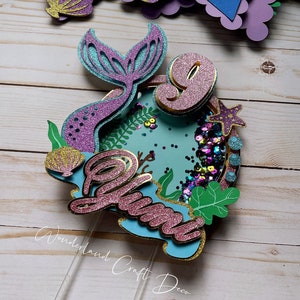 Mermaid Theme Shaker Custom Cake Topper