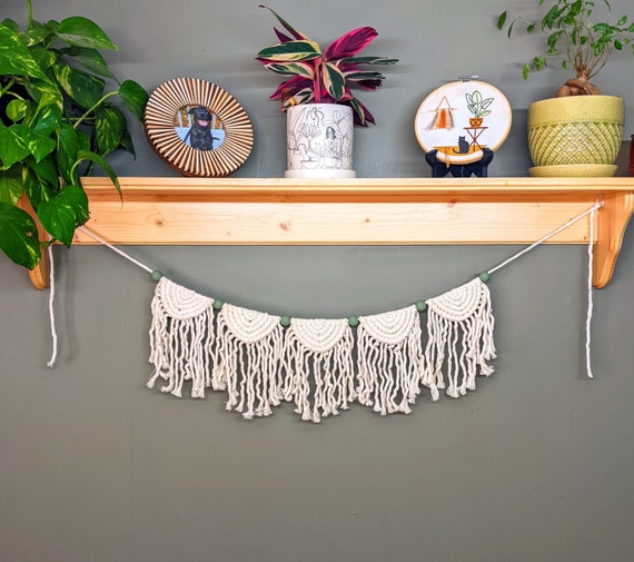Macrame Wall Banner Macrame Garland Handmade Home Decor Etsy