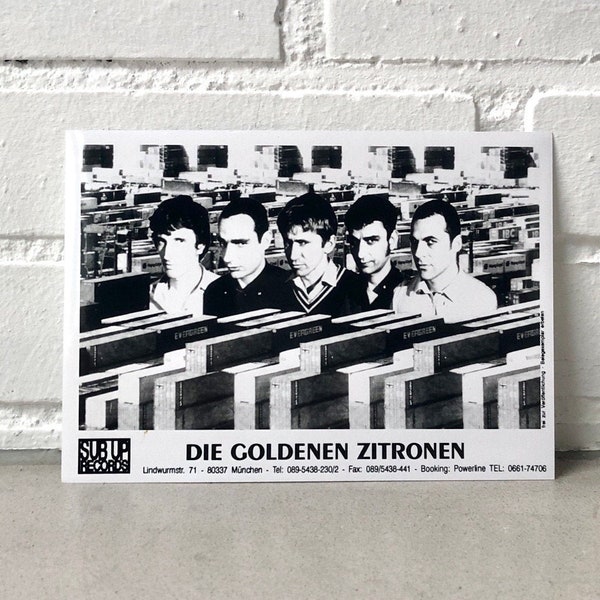 THE GOLDEN LEMONS, press photo, album "Economy Class", 1996 black and white on photo paper Press Kit vintage band photo, subUP records