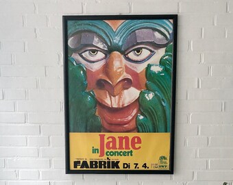 Original concert poster JANE Hamburg, concert poster Fabrik 1980, Krautrock tour poster tour poster gig poster vintage