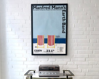 Póster original del concierto de MANFRED MANN'S Earth Band, póster del concierto de Essen Grugahalle 1981, póster de la gira, póster de la gira, póster de concierto, póster de música vintage