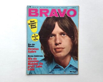 Alte BRAVO Magazine 70s Mick Jagger Rolling Stones Cover Vintage Music Magazine Issue No. 10/1970 George Lazenby Bond 007