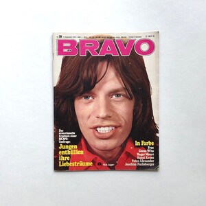Alte BRAVO Zeitschrift 70er Jahre Mick Jagger Rolling Stones Titelbild vintage Musikzeitschrift Ausgabe Nr. 38/1970 Guess Who