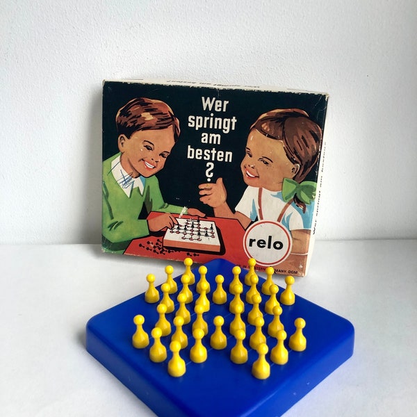 Vintage Spiel "Wer springt am besten", 60er Jahre, Relo, Deutschland, Brettspiel