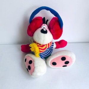 Topolino Diddl originale, Diddl vintage anni '90, scalda orecchie invernali in peluche, Diddl Winter