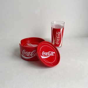 Vintage Coca-Cola (c) set: 6x coasters, 6x glasses, 1996, Coke, advertising