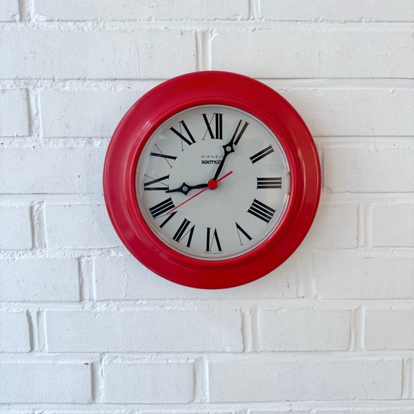 Vintage kitchen clock red, Kienzle Boutique (c) wall clock, mid century clock, space age design clock