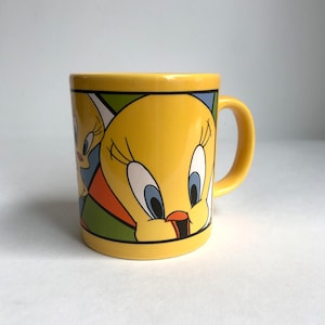 Vintage beker &quot;Tweety&quot;, 1997, mok, beker, drinkbeker, verzamelbeker, oudejaarsavond, vogel