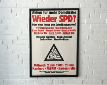 Rare original poster "SPD again?", Hamburg, FABRIK, 1982, poster, politics, election poster
