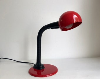 Brilliant (c) desk lamp, table lamp red, children's room lamp, desk lamp, vintage bedside lamp, gooseneck ball lamp