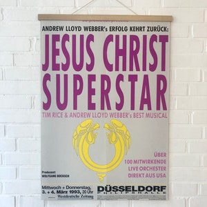 Cartel original "Jesucristo Superstar", Andrew Lloyd Webber, cartel musical vintage, cartel de concierto imagen 1
