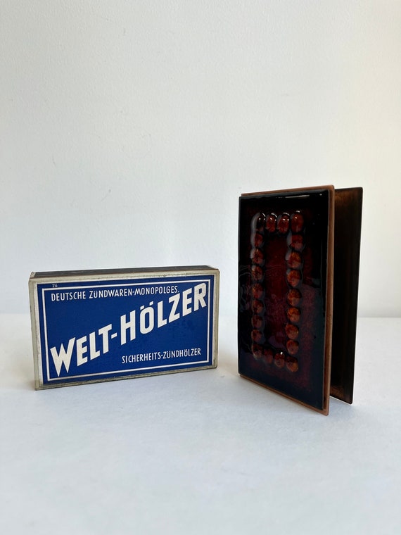 Case for Matches, Copper, Vintage Matches, Firewoods, 60s, World