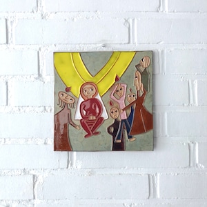 Christian Pentecost ceramics (Mary, Holy Spirit, Apostles), Pentecost, Bethel Art Workshop, 1980s, handmade