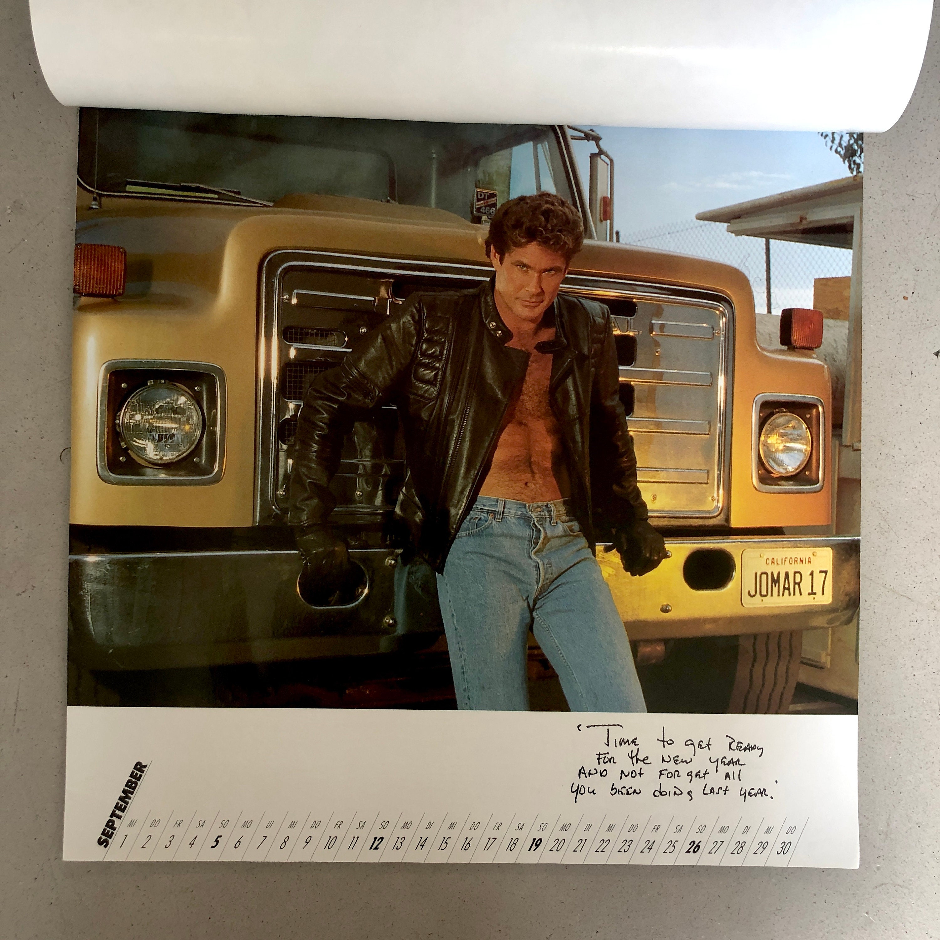 Vintage DAVID HASSELHOFF Calendar 1993 the Hoff Baywatch - Etsy