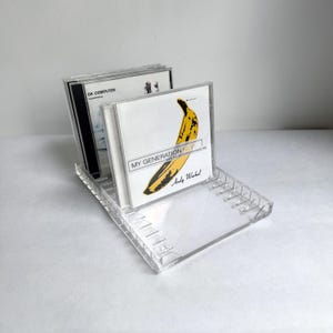 Vintage CD-Flip, Dänemark design "Neotek", CD-Ständer acryl, 90er Jahre, CD-Halter zum Blättern