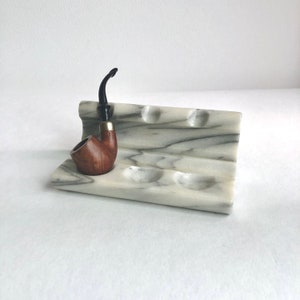Vintage pipe holder, marble pipe stand, stone pipe rack