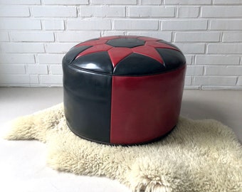 Vintage pouf, pouf star, floor cushion boho, mid century stool, foot cushion Morocco