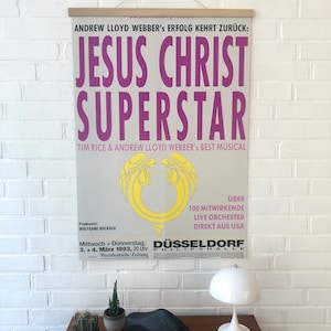 Cartel original "Jesucristo Superstar", Andrew Lloyd Webber, cartel musical vintage, cartel de concierto imagen 5
