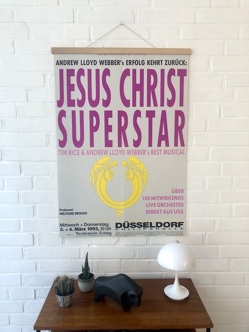 Cartel original "Jesucristo Superstar", Andrew Lloyd Webber, cartel musical vintage, cartel de concierto imagen 5