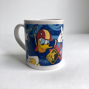 Old coffee mug Jump It! &quot;Donald and Mickey&quot; Disney (c) Skater Mug Drinking Cup Collectible Mug Mickey Mouse Donald Duck