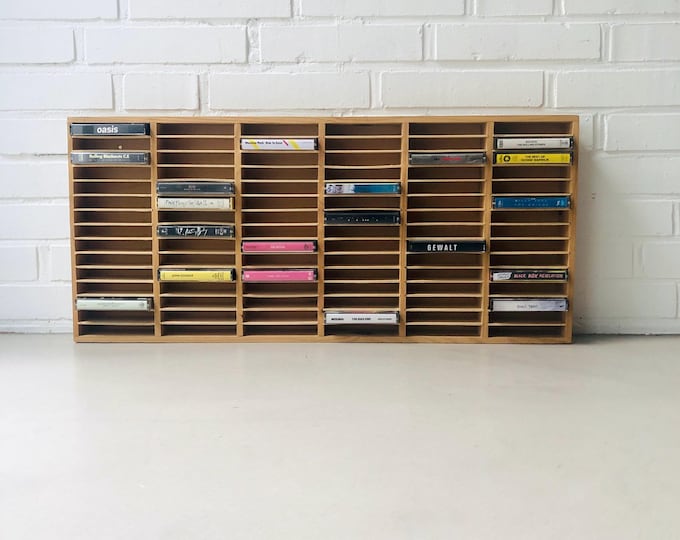 Vintage Cassette Rack, Wood, MC Rack, Cassettes, Cassette Stand, Tape ...