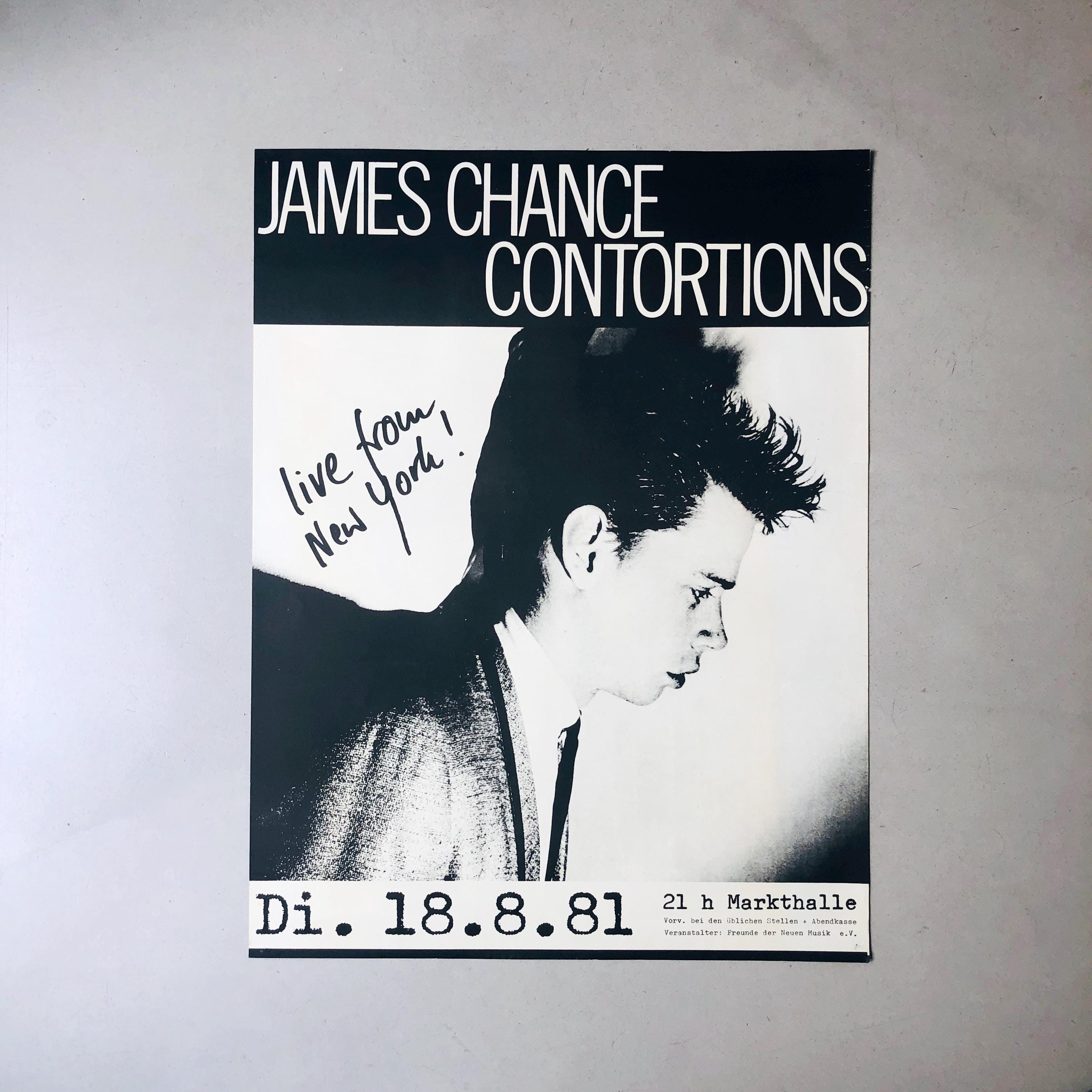 Original 1981 James Chance Contortions Concert Poster, Hamburg