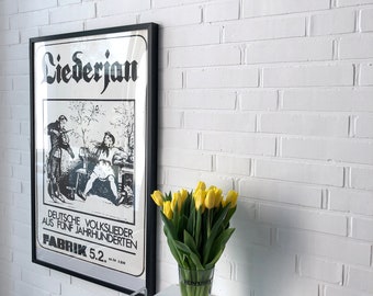 Póster original del concierto LIEDERJAN, 1970 Hamburgo, póster, cartel del concierto, cartel de la gira, cartel de la gira, cartel del concierto, póster de música vintage