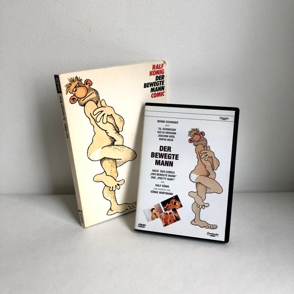 DVD und Buch "Der bewegte Mann", Film, Comic von Ralf König, 1987 rororo, Originalausgabe, Taschenbuch