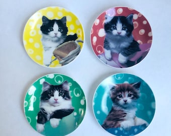 Vintage snack plate motif cats, wall plate kittens