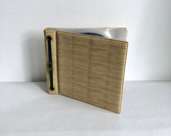 Vintage 7 inch album, record scrapbook yellow, 45rpm vinyl single box, 70s seventies mid century retro