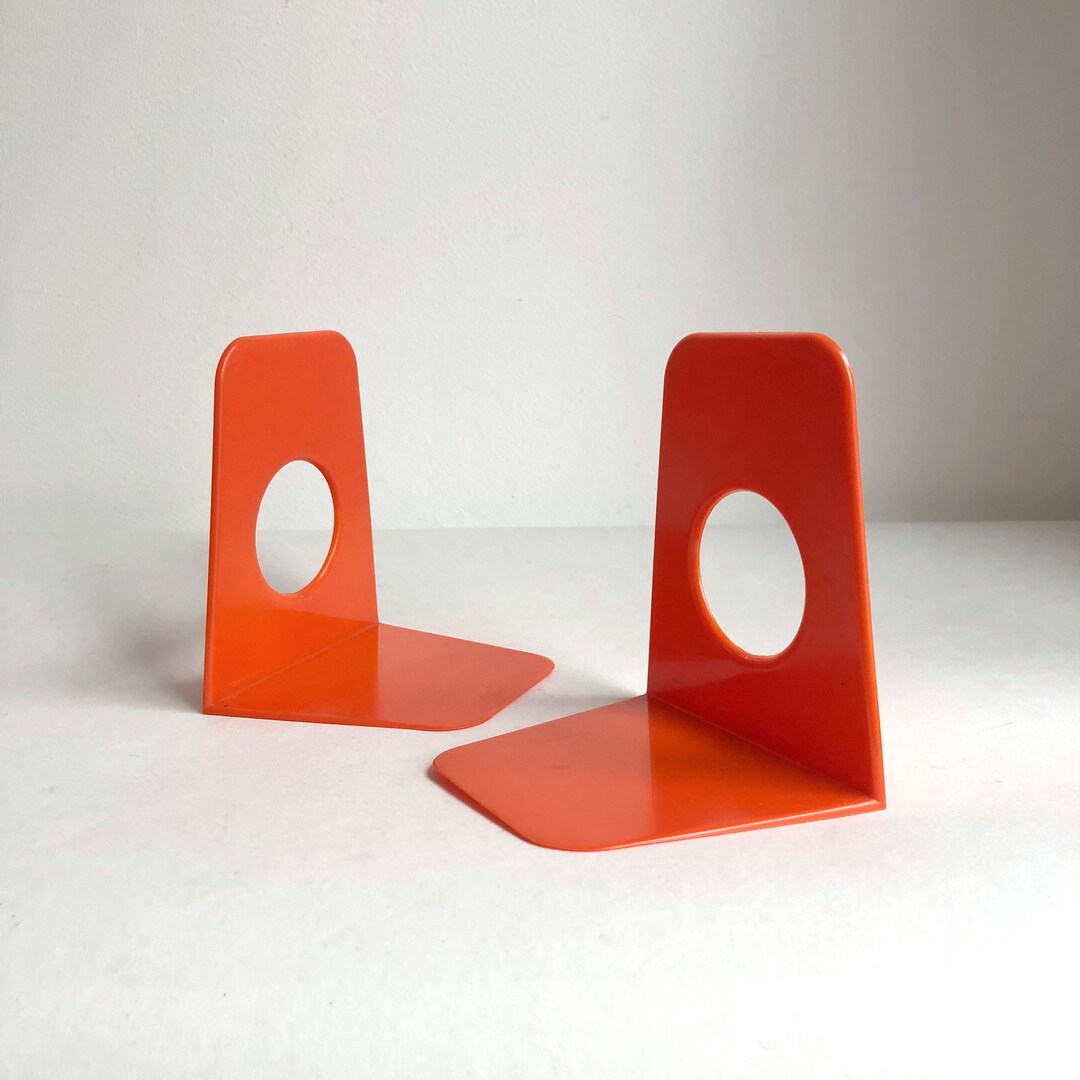 Vintage Bookends 70s Orange Set Maul Germany Mid Century Etsy