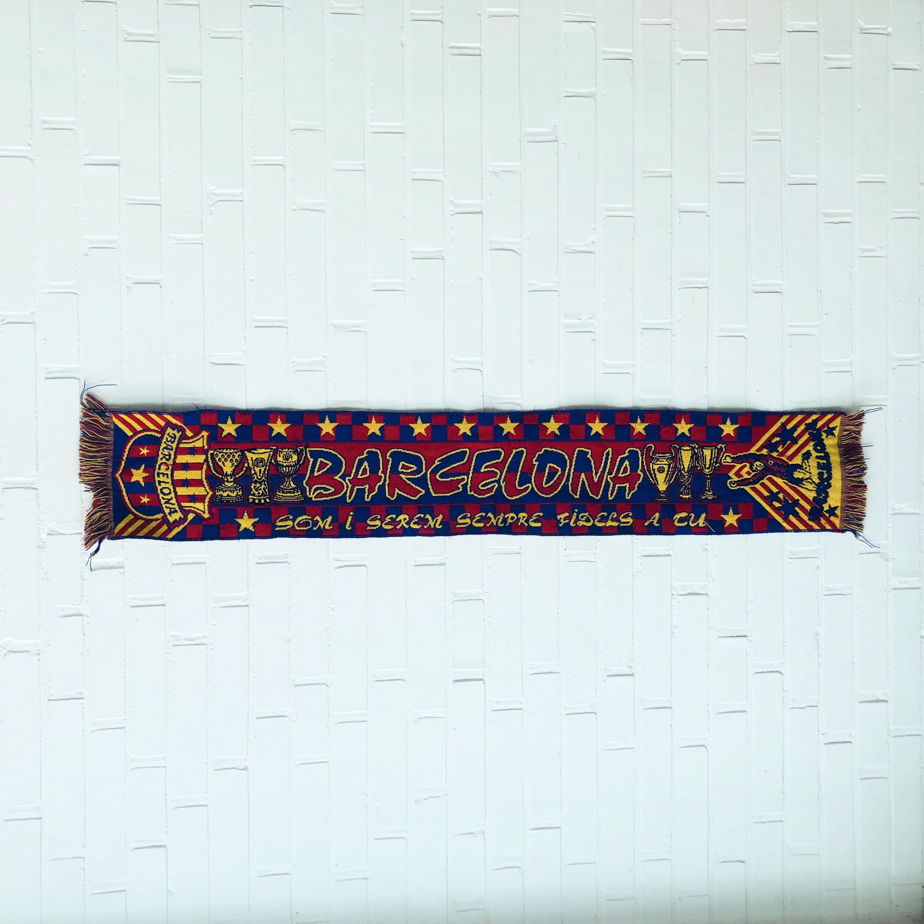 Vintage Fan Scarf FC Barcelona, Retro 80s Scarf - Etsy