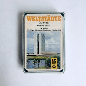 Quatuor "World Cities", jeu de cartes années 1970, F.X. Forgeron