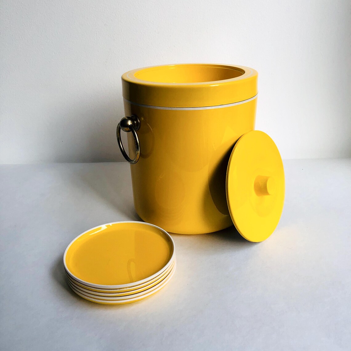 Vintage 70s Champagne Cooler, Tilia Mid-century, Ice Cube Bucket Yellow ...