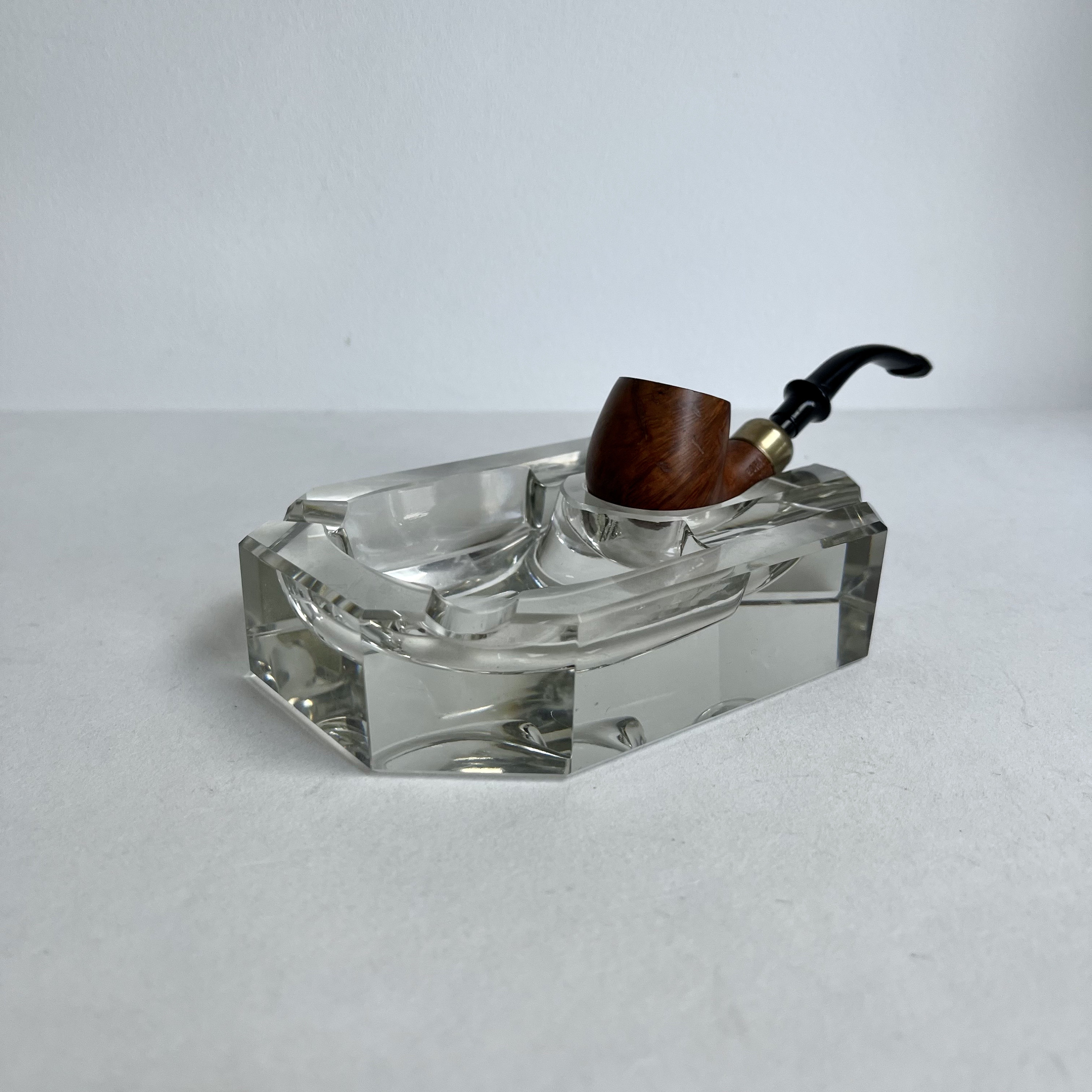 GERMANUS Zigarrenascher Kristall Glas Zigarren Aschenbecher - Blume