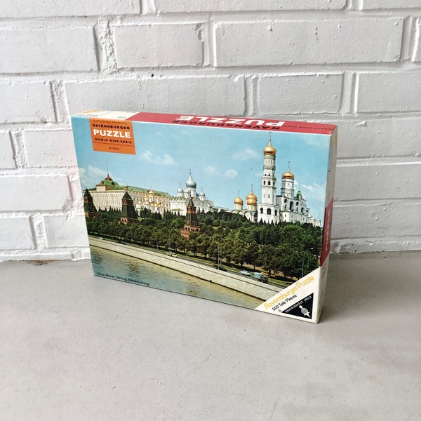 Vintage Puzzle "MOSKAU", Ravensburger 1972, World Wide Series, 500 Teile, Kreml, Duna