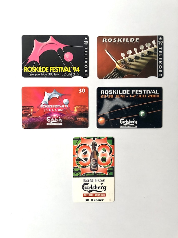 Øde kontrol mave Roskilde Festival Phone Cards Telekort 1994 1997 1998 - Etsy