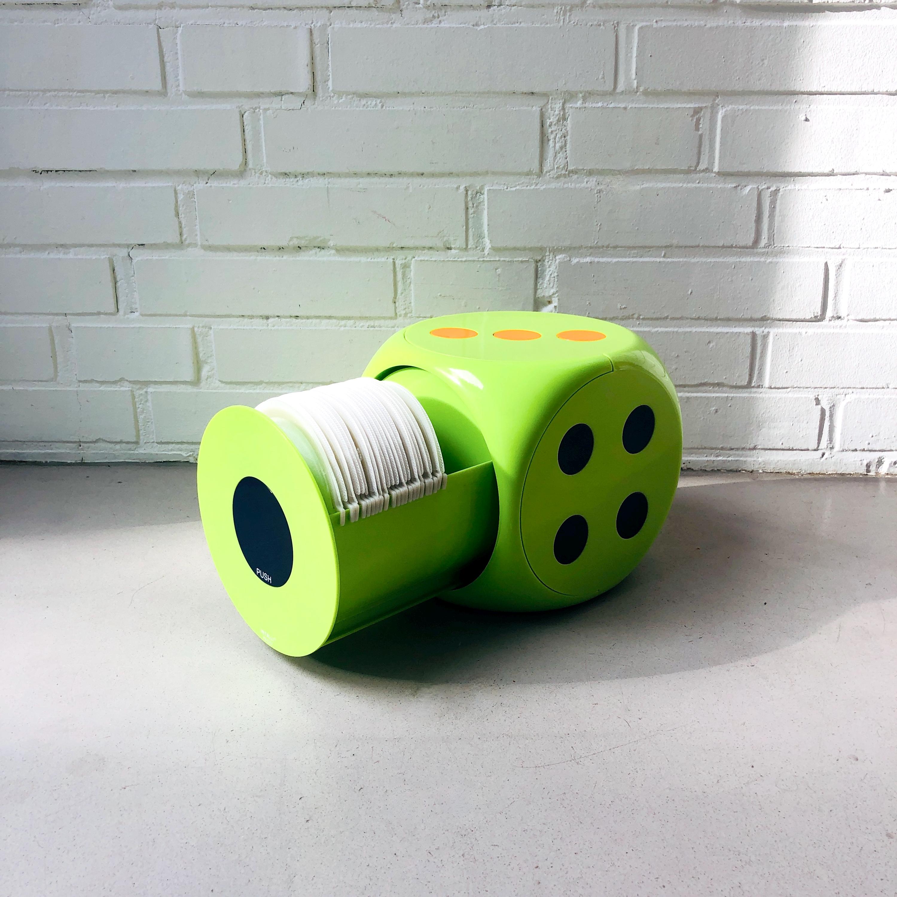 Vintage CD/DVD Cube, 90s Design, CD Stand Intelli Fs-1111, Green