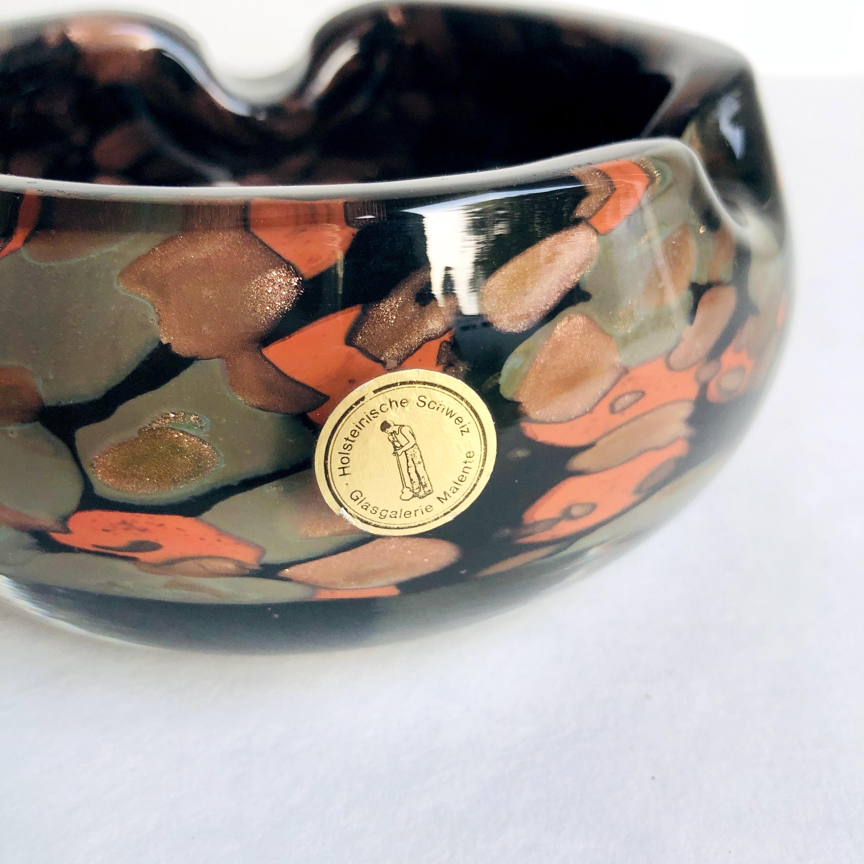 ヴィンテージ灰皿 ムラーノスタイル、ガラス灰皿 60年代、ボウル