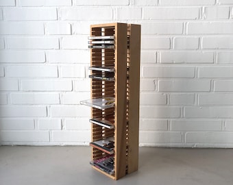 Vintage 80s - Ikea Boalt CD Rack, Wooden Storage Rack, Storage