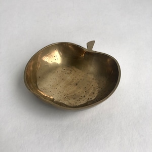 Vintage brass ashtray, apple, mid century brass ashtray, jewelry dish